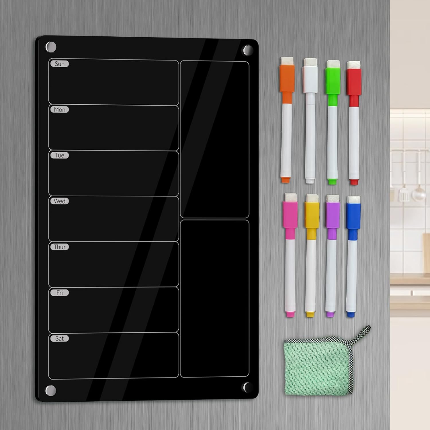 Acrylic Meal Planner Magnetic Menu Board for Kitchen Fridge