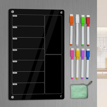 Acrylic Meal Planner Magnetic Menu Board for Kitchen Fridge