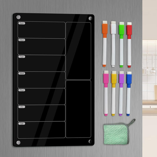 Acrylic Meal Planner Magnetic Menu Board for Kitchen Fridge